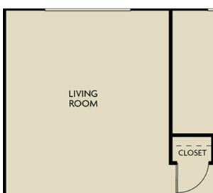 1 bed 1 Bath 892 square feet floor plan B